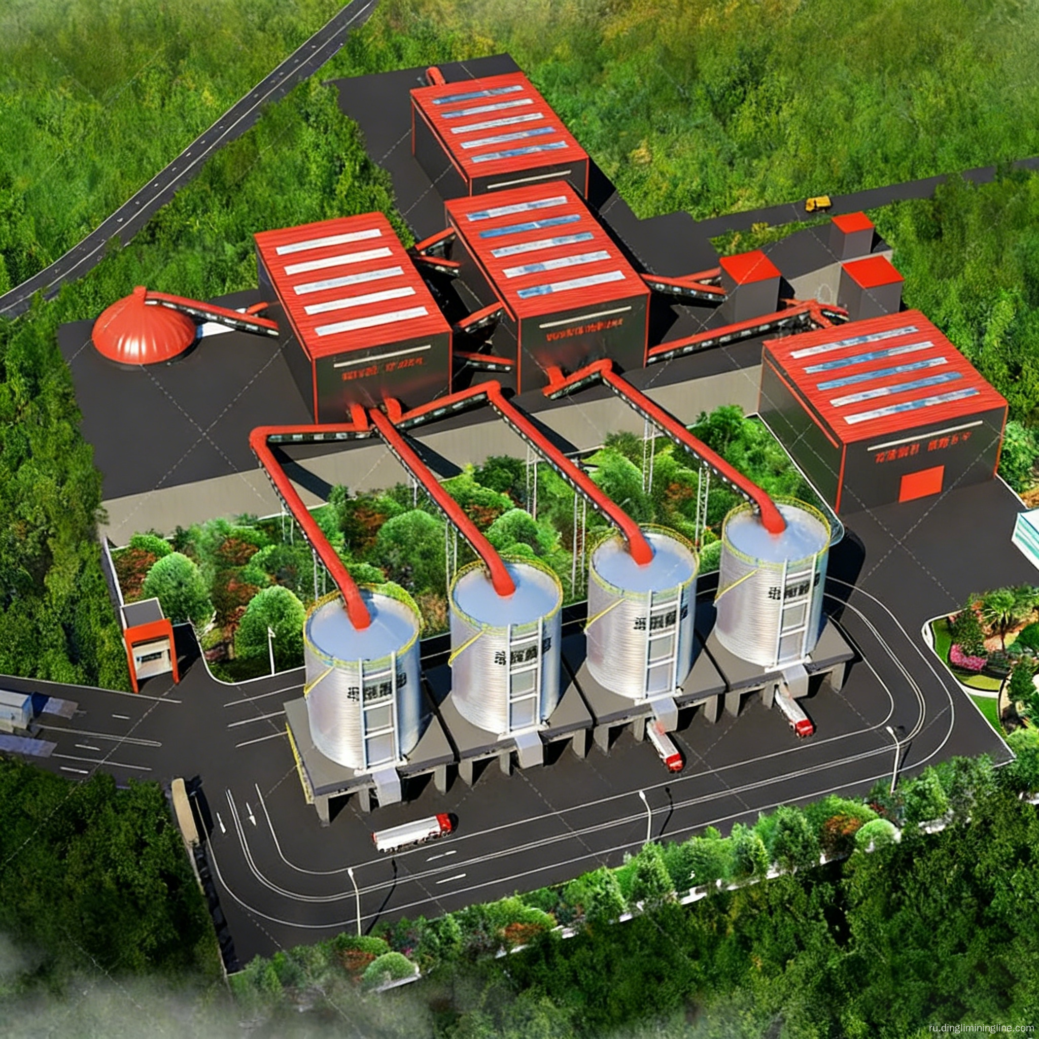 Линия по производству известняка производительностью 1000-1200 тонн в час