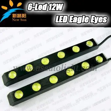 Daytime Running Light Daylight Eagle Eye 6 LED Aluminum Part Kit Car