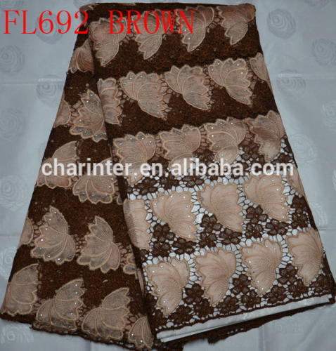 Hot sale African lace fabric/african cord lace/ guipure lace fabric/cotton lace/ african lace/ french lace FL692