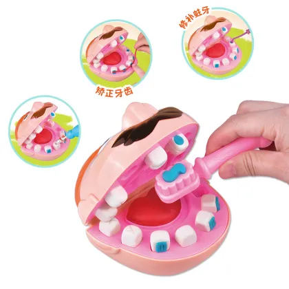 Doctor Toy Pretend Play House Toy Little Dentist Plasticine Plasticine Extraction Clay Mold Tool Set Early Education Kid Toy