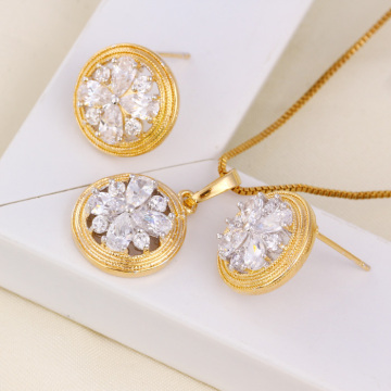 Xuping Fashion 18k Gold-Plating Copper Jewelry Set