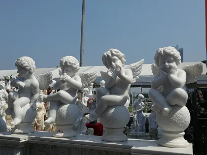 Wholesale White Marble Baby Angel Statue