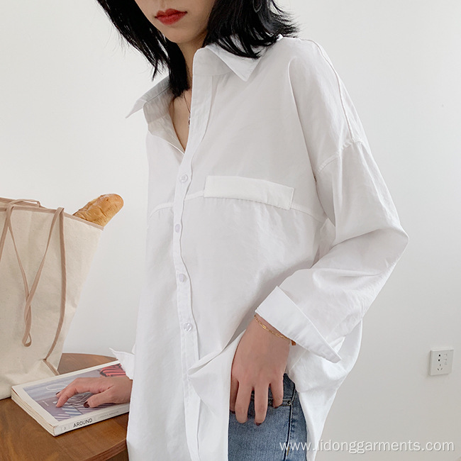 Women Fashion Solid Color Long Sleeve Shirt