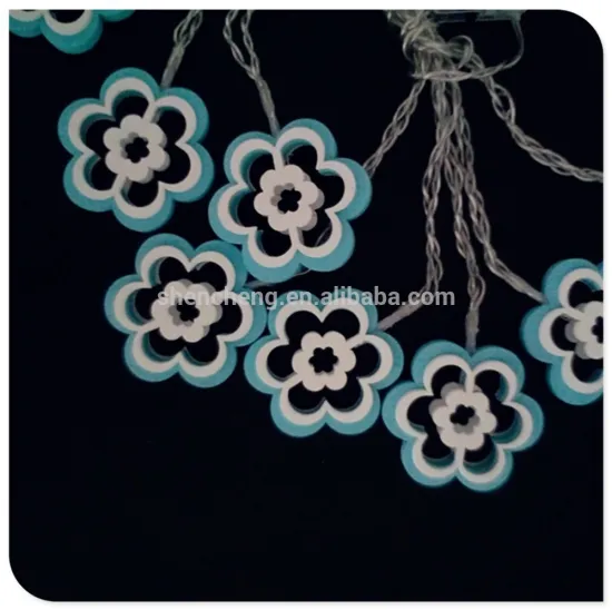 led decoration battery operated light with wooden flower