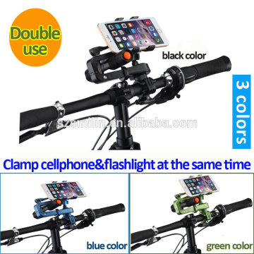 Smilinmount multifunctional bicycle holder for mobile phone and flashligh at the same time