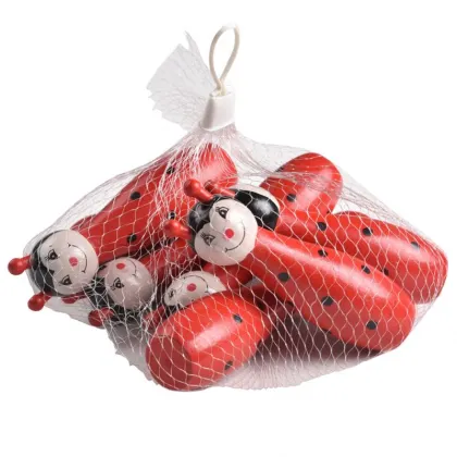 Wooden Bowling Ladybug Design Cartoon Mini Bowling Game Set