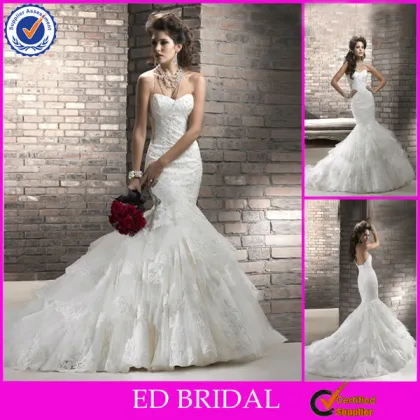EW06 2013 New Alencon Lace Wedding Dress Mermaid Bridal Wedding Dress