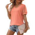 Crew-Neck Woven Short-Sleeved Top