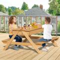 Wooden Construction Indoor Outdoor Picnic Table for Patio