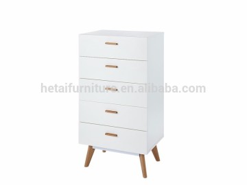 2015 hot sell classic MDF wooden 5 drawers of chest, modern square color high cabinet with drawers