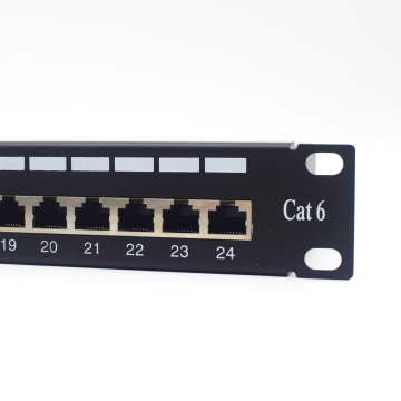Factory Supply 1U 19 inch UTP Cat6 Patch Panel - 12/24 Port Rack Mount