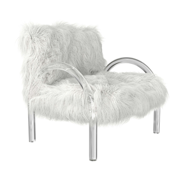 Nordic Wool Lounge Chair: Modern Acrylic Armchair for Living Room, Bedroom, or Hotel