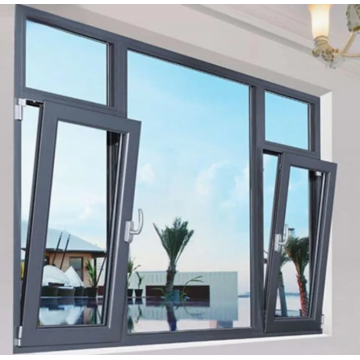 Double Tempered Glass Tilt and Turn Aluminium Windows