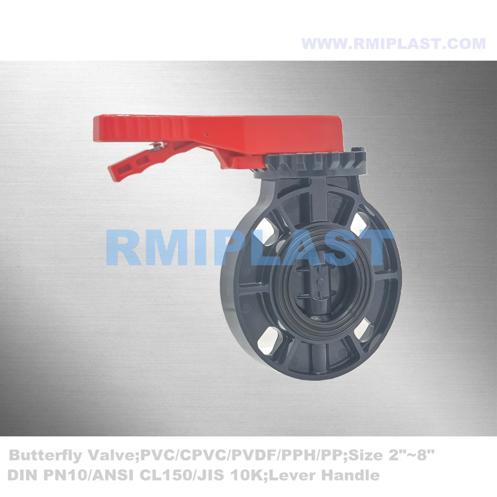65 mm 2-1 / 2 pouces PVC Butterfly Valve ISO