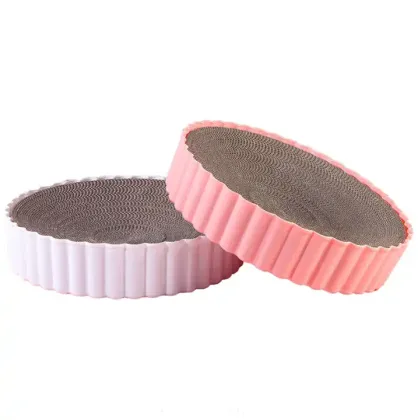 corrugated paper circular cat scratch board