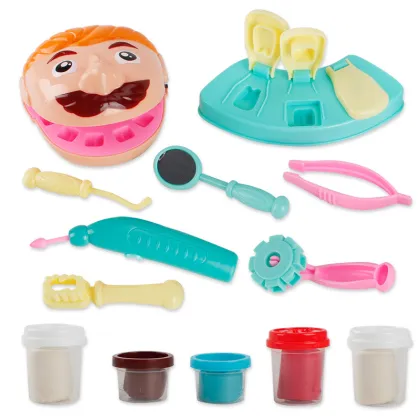Doctor Toy Pretend Play House Toy Little Dentist Plasticine Plasticine Extraction Clay Mold Tool Set Early Education Kid Toy