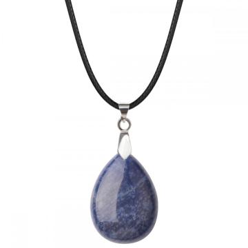 Blue Aventurine 25x35mm Teardrop Pendant Necklace women Men