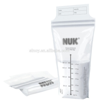 BPA free breast milk storage pouch with zipper