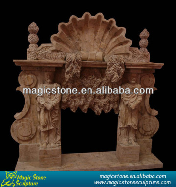 antique brown stone fireplace mantel for sale