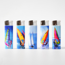 Soft Flame Sailboat Pattern Piezo Lighter with Wrapper
