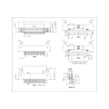 1.27*2.54mm Header Ejector 90 ° Τύπος τεσσάρων γραμμών πόδι