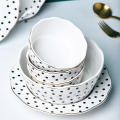 Modern Luxury Dinning Plates Ceramic Porcelain Dinner Dinnerware Set Plain White Plates Sets