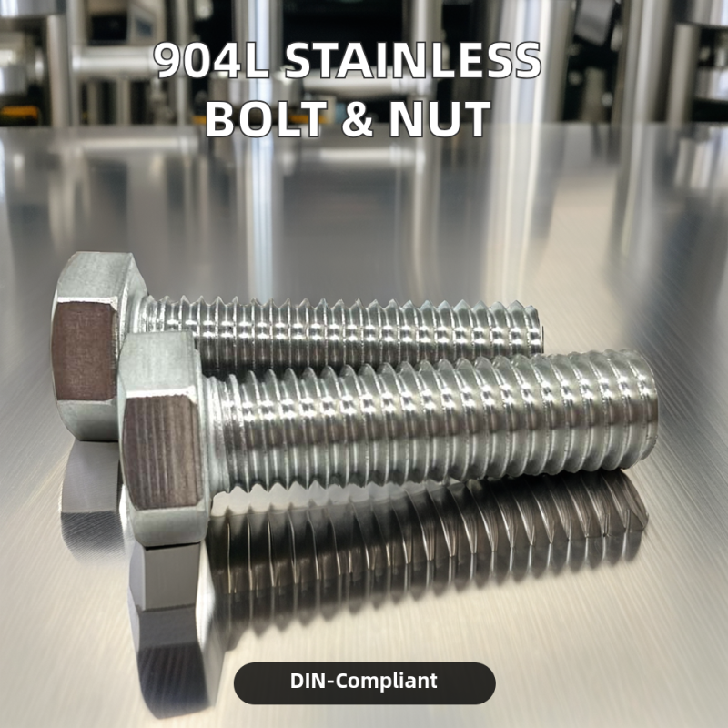 High Strength Super Stainless Steel 904L DIN Standard Hex Bolt and Nut Uns S31254 Plain Finish Premium Bolts