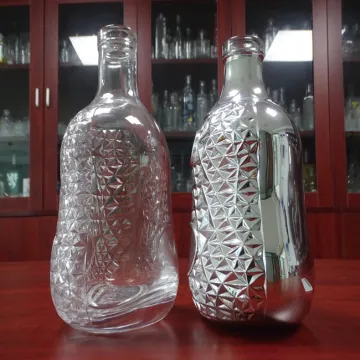 Electroplated Glass Bottle For Brandy Liquor Super Flint Spirits 700ML Brandy Glass Bottle