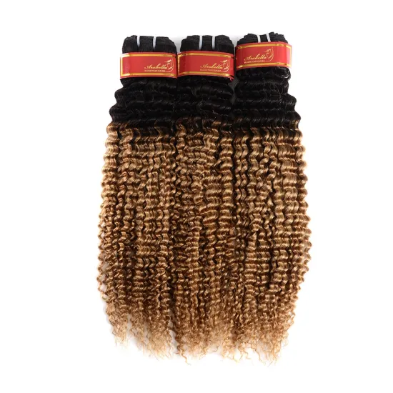 8A   9A 10A 11A Grade Virgin Brazilian Hair 1b/27 Kinky Curl Hair Weave Bundles