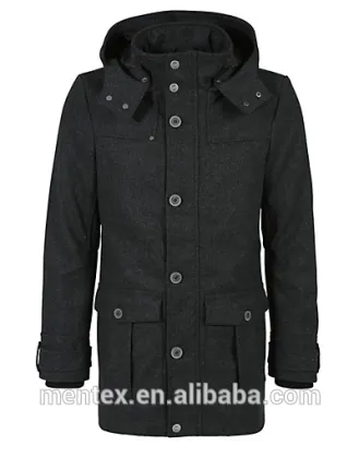 Hooded wool coat