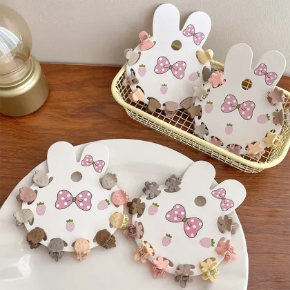 DOMOHO Kids' Bunny-Themed Hairpin Headpiece with Choppy Bangs and Daisy Flower