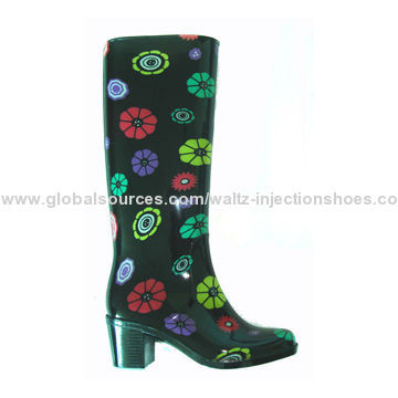 Wholesale PVC rain boots with colorful printing