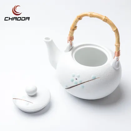 Green Pattern Japanese-Style 850ML Ceramic Tea Pot