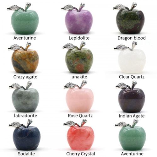 Fancy Jasper 1.2Inch Apple Gemstone Crafts for Home office Decoration