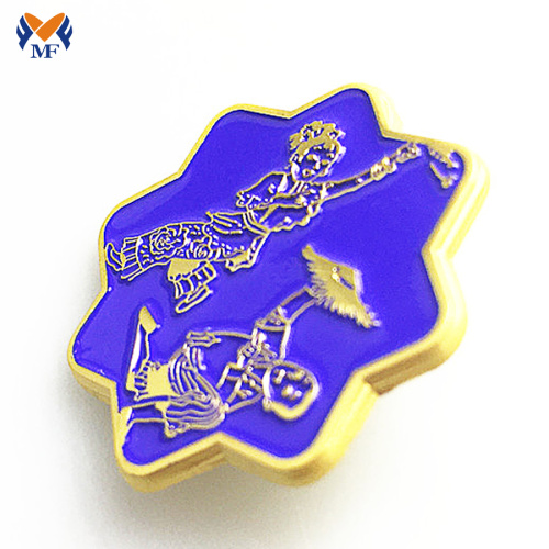 New Design Glitter Metal Flower Enamel Pin Badge