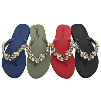 2024 Summer Fashion: Luxury Diamond Beach Sandals in Bohemian Style - Women's Casual Outdoor Wear Flat Flip Flops