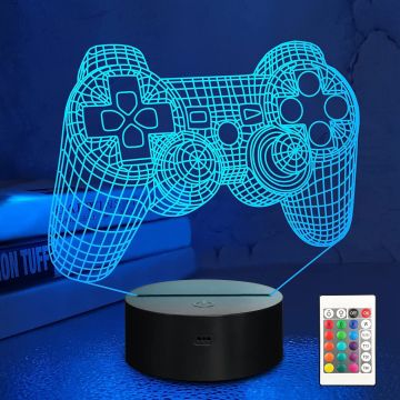 PS Gamepad 3D Acrylic LED Light - 7 Colors Night Light