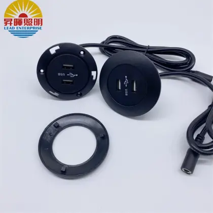 Recessed Deskround USB Outlet Socket for Office/Sofa/Table