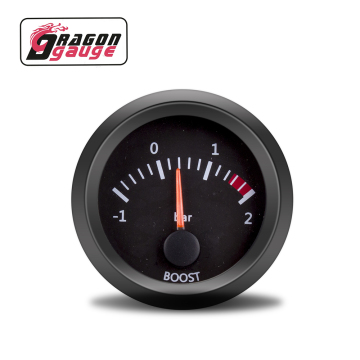 12V 52mm Black Face Auto Turbo Gauge Boost Meter -1~2 bar with Sensor Unit for Car