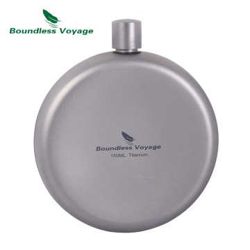 Boundless Voyage Titanium Hip Flask: Portable Round Wine Bottle with Funnel for Whiskey and Alcohol Drinks