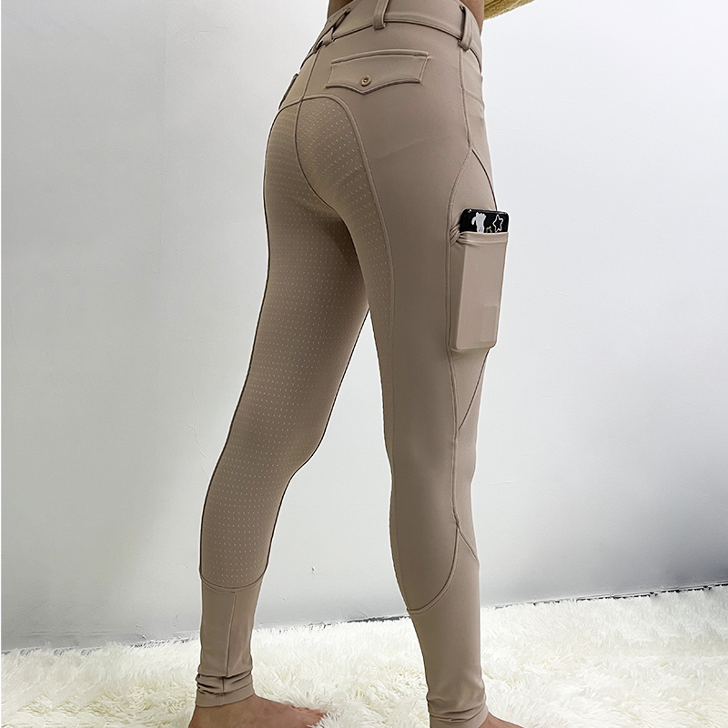 Botón de cremallera pantalones mujeres ropa ecuestre