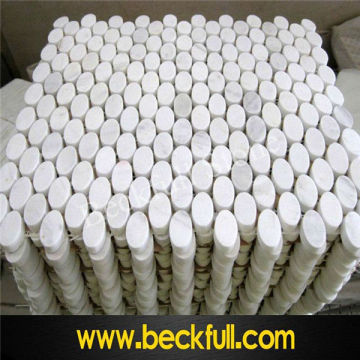 White Marble Round Mosaic