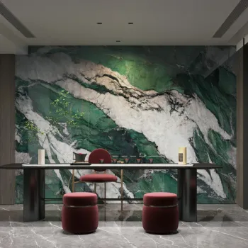 Extra Large Format Green Marble Sintered Stone Slab Tile - 1200x3000mm Porcelain Flooring