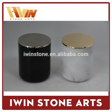 Candlestick Holder Type and Stone Material marble candle holder, marble candle jars with lid