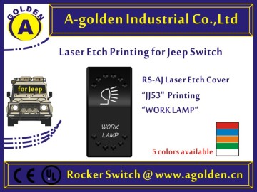 Carling Style LED Rocker Switch T85 15A Waterproof Cover "J" type Laser WORK LAMP writing