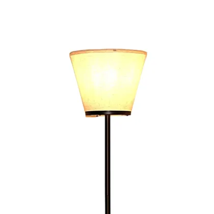 White fabric lampshade lamp facing the sky