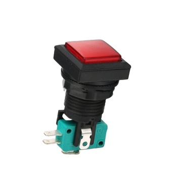 Red Plastic Arcade Game Machine Push Button Switch con luces - Accesorios de juegos