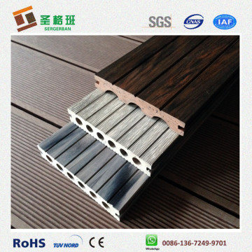 Solid color mix deep emboss composite decking with wood grain