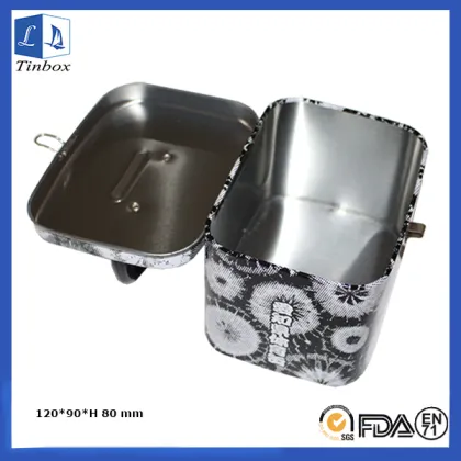 Square Cash Tin Box With Handle Lock