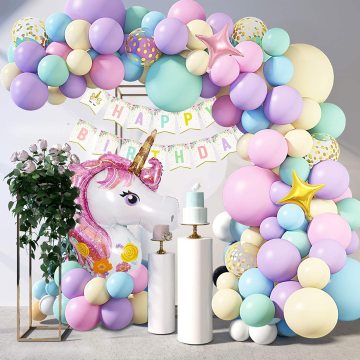 Balony urodzinowe jednorożca 40 -calowe fioletowe i różowe łańcuch balonowy na baby shower